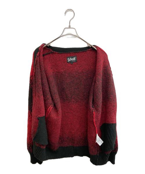 Schott（ショット）Schott (ショット) MOHAIR OMBRE BORDER CARDIGAN レッド サイズ:SIZE Lの古着・服飾アイテム
