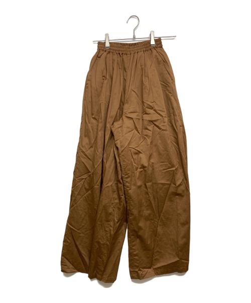 Graphpaper（グラフペーパー）Graphpaper (グラフペーパー) Silicon Poplin Two Tuck Wide Pants ブラウン サイズ:SIZE00の古着・服飾アイテム