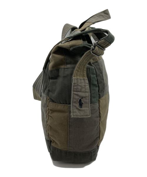 POLO RALPH LAUREN（ポロ・ラルフローレン）POLO RALPH LAUREN (ポロ・ラルフローレン) パッチワーク キャンバス ショッパートート カーキの古着・服飾アイテム