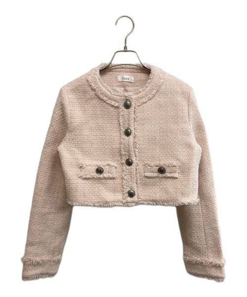 darich（ダーリッチ）darich (ダーリッチ) コンパクトフリンジツイードジャケット ピンク サイズ:SIZE FREEの古着・服飾アイテム