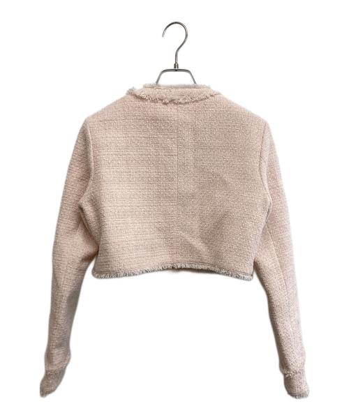 darich（ダーリッチ）darich (ダーリッチ) コンパクトフリンジツイードジャケット ピンク サイズ:SIZE FREEの古着・服飾アイテム
