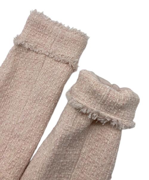 darich（ダーリッチ）darich (ダーリッチ) コンパクトフリンジツイードジャケット ピンク サイズ:SIZE FREEの古着・服飾アイテム