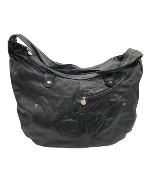 Y's（ワイズ）Y's (ワイズ) MANDARINA (マンダリナ) Lamb leather gimmick shoulder bag ブラックの古着・服飾アイテム