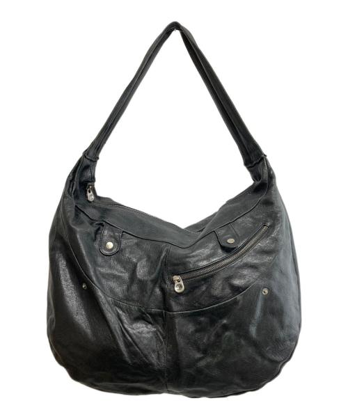 Y's（ワイズ）Y's (ワイズ) MANDARINA (マンダリナ) Lamb leather gimmick shoulder bag ブラックの古着・服飾アイテム