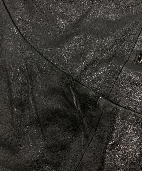 Y's（ワイズ）Y's (ワイズ) MANDARINA (マンダリナ) Lamb leather gimmick shoulder bag ブラックの古着・服飾アイテム