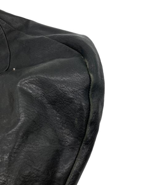 Y's（ワイズ）Y's (ワイズ) MANDARINA (マンダリナ) Lamb leather gimmick shoulder bag ブラックの古着・服飾アイテム