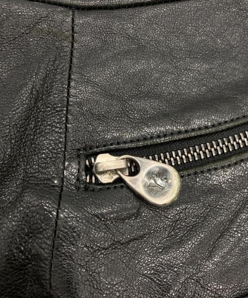 Y's（ワイズ）Y's (ワイズ) MANDARINA (マンダリナ) Lamb leather gimmick shoulder bag ブラックの古着・服飾アイテム