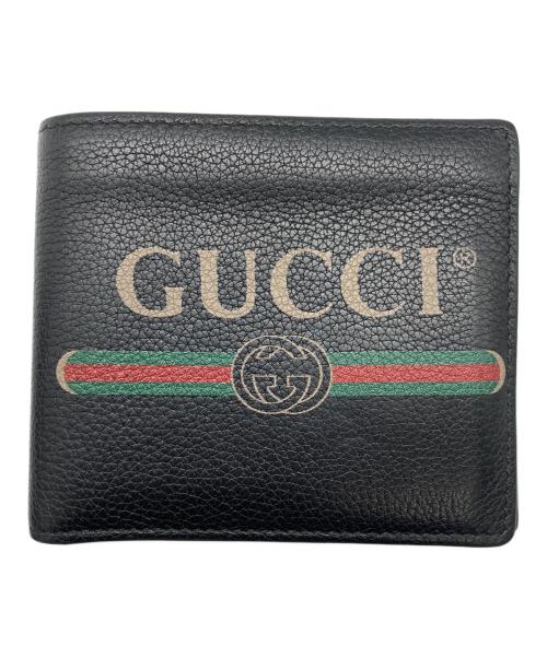 GUCCI（グッチ）GUCCI (グッチ) 2つ折り財布 ブラック サイズ:実寸サイズをご参照下さい。の古着・服飾アイテム