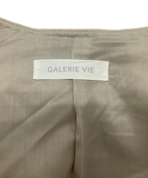 GALERIE VIE（ギャルリーヴィー）GALERIE VIE (ギャルリーヴィー) ウールダブルフェイス ダブルブレストノーカラーコート ベージュ サイズ:SIZE36の古着・服飾アイテム