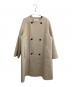 GALERIE VIE（ギャルリーヴィー）の古着「ウールダブルフェイス ダブルブレストノーカラーコート」｜ベージュ