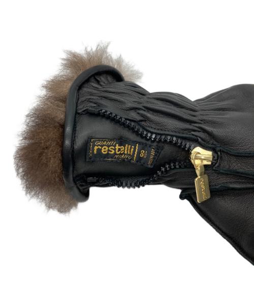 RESTELLI（レステリー）Restelli (レステリー) レザーグローブ ブラック サイズ:SIZE 8 1/2の古着・服飾アイテム