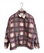 ALONE inc.アローン）の古着「オンブレチェックシャツ」｜ベージュ×パープル