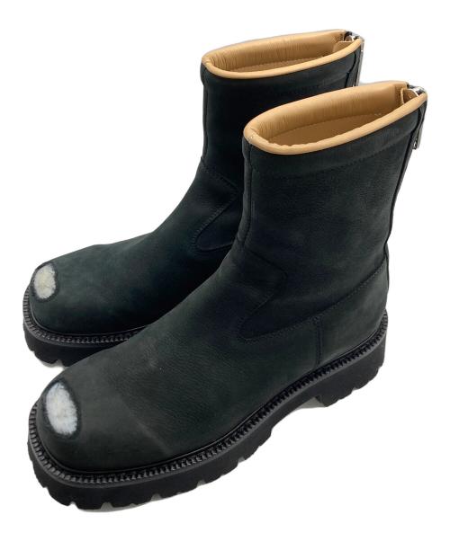 MM6 Maison Margiela（エムエムシックスメゾンマルジェラ）MM6 Maison Margiela (エムエムシックスメゾンマルジェラ) トゥダメージ加工ハイカットブーツ ブラック サイズ:SIZE42の古着・服飾アイテム
