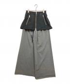 PRANK PROJECTプランクプロジェクト）の古着「Layered Wide Pants」｜ブラック×グレー