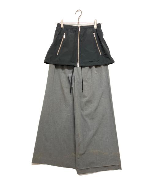 PRANK PROJECT（プランクプロジェクト）PRANK PROJECT (プランクプロジェクト) Layered Wide Pants ブラック×グレー サイズ:SIZE36の古着・服飾アイテム