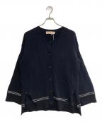 MARNIマルニ）の古着「ロゴデザイン キモノスリーブカーディガン」｜ネイビー