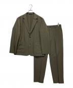 green label relaxingグリーンレーベルリラクシング）の古着「ホームスパン ナロー ジャケット セットアップ」｜カーキ