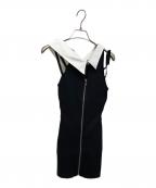 THEREDTHREADザレッドスレッド）の古着「S oneshoulder shirt knit dress」｜ブラック