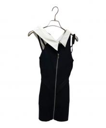 THEREDTHREAD（ザレッドスレッド）の古着「S oneshoulder shirt knit dress」｜ブラック