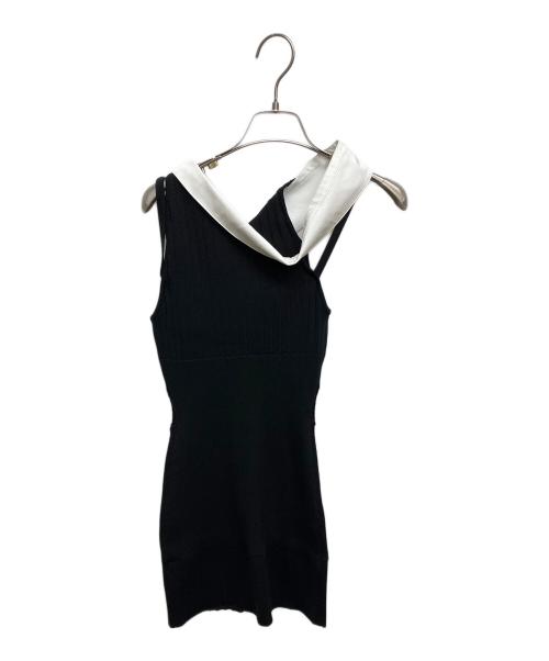 THEREDTHREAD（ザレッドスレッド）THEREDTHREAD (ザレッドスレッド) S oneshoulder shirt knit dress ブラック サイズ:SIZE Freeの古着・服飾アイテム