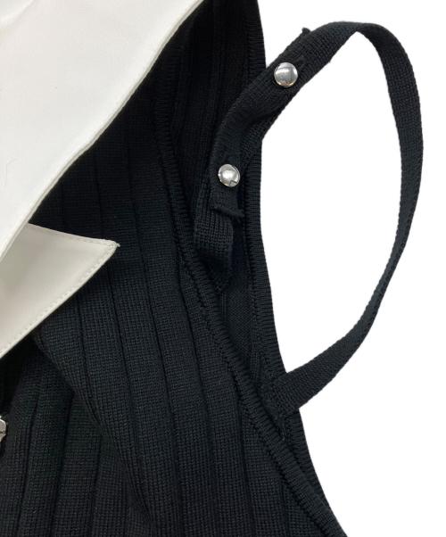 THEREDTHREAD（ザレッドスレッド）THEREDTHREAD (ザレッドスレッド) S oneshoulder shirt knit dress ブラック サイズ:SIZE Freeの古着・服飾アイテム