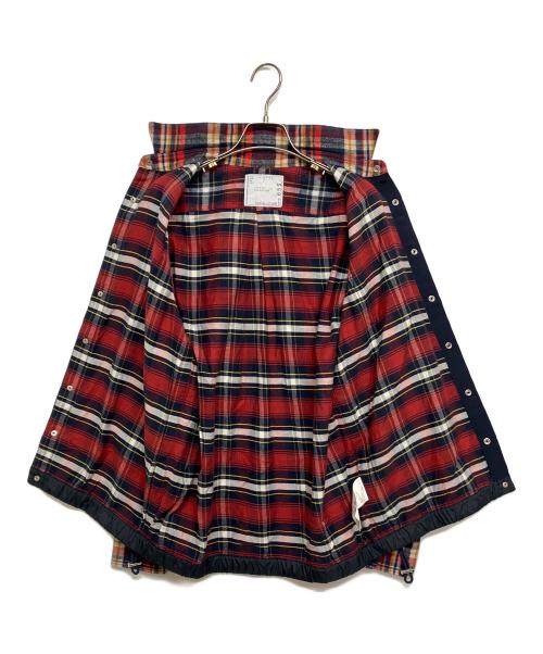 sacai（サカイ）sacai (サカイ) 異素材切替ドッキングシャツ レッド×ネイビー サイズ:SIZE1の古着・服飾アイテム