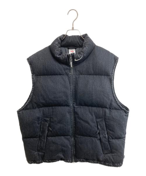 SUPREME（シュプリーム）SUPREME (シュプリーム) NIKE (ナイキ) Denim Puffer Vest ブラック サイズ:SIZE Lの古着・服飾アイテム