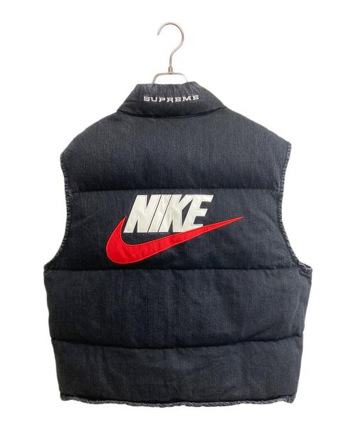 SUPREME（シュプリーム）SUPREME (シュプリーム) NIKE (ナイキ) Denim Puffer Vest ブラック サイズ:SIZE Lの古着・服飾アイテム