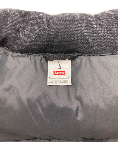 SUPREME（シュプリーム）SUPREME (シュプリーム) NIKE (ナイキ) Denim Puffer Vest ブラック サイズ:SIZE Lの古着・服飾アイテム