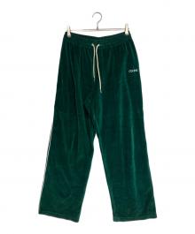 CELINE（セリーヌ）の古着「ベルベット トラックパンツ」｜グリーン