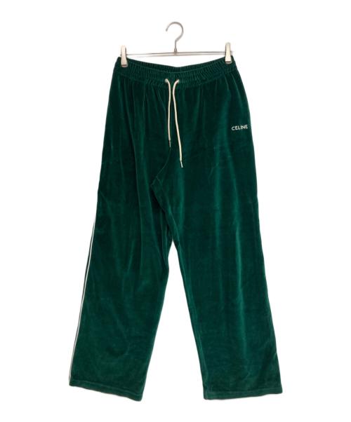 CELINE（セリーヌ）CELINE (セリーヌ) ベルベット トラックパンツ グリーン サイズ:SIZE XLの古着・服飾アイテム