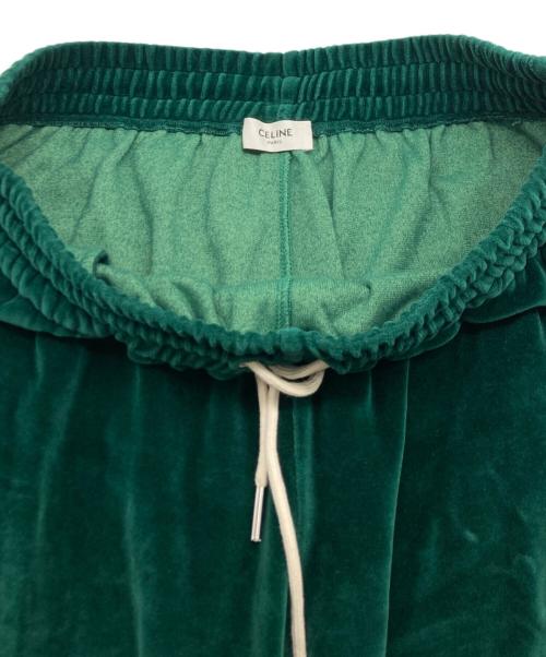 CELINE（セリーヌ）CELINE (セリーヌ) ベルベット トラックパンツ グリーン サイズ:SIZE XLの古着・服飾アイテム