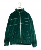 CELINEセリーヌ）の古着「ベルベット ロゴ トラックジャケット」｜グリーン