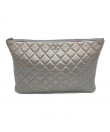 CHANEL（シャネル）の古着「シルバー ラムスキン クラッチバッグ」｜シルバー