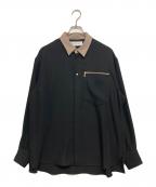 CULLNIクルニ）の古着「Bi Color Doule Pocket Shirt」｜ブラック