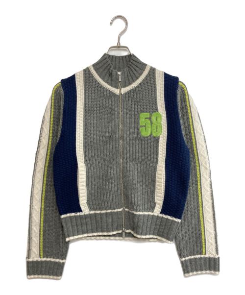 MAISON SPECIAL（メゾンスペシャル）MAISON SPECIAL (メゾンスペシャル) Numbering High Neck Zip Knit Tops グレー サイズ:SIZE FREE 未使用品の古着・服飾アイテム