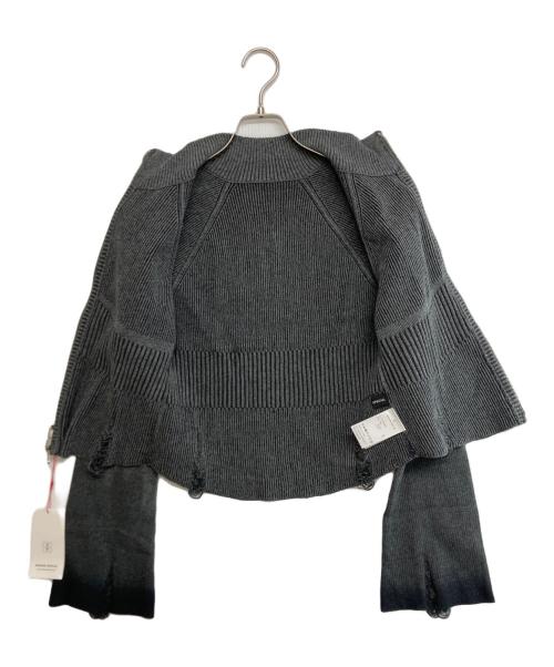 MAISON SPECIAL（メゾンスペシャル）MAISON SPECIAL (メゾンスペシャル) Reversible Pigment Zip Cardigan グレー サイズ:SIZE FREE 未使用品の古着・服飾アイテム