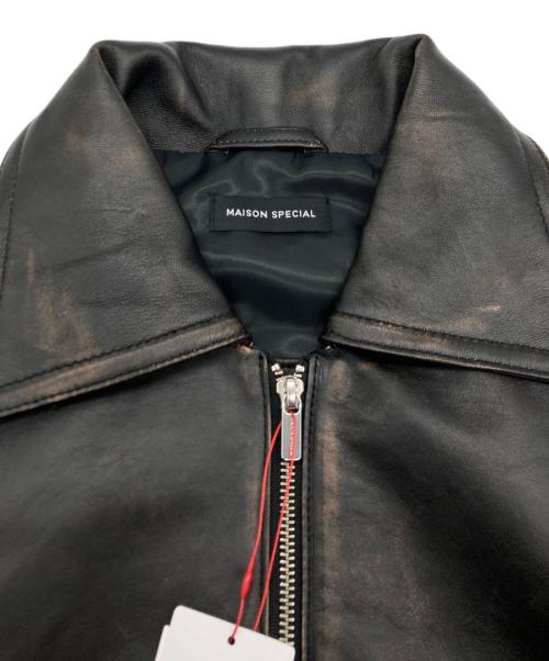 MAISON SPECIAL（メゾンスペシャル）MAISON SPECIAL (メゾンスペシャル) Real Leather Zip Blouson ブラック サイズ:SIZE FREE 未使用品の古着・服飾アイテム