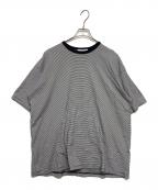 Graphpaperグラフペーパー）の古着「Narrow Border S/S Tee」｜ホワイト×ブルー