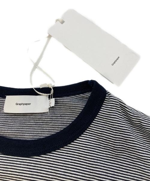 Graphpaper（グラフペーパー）Graphpaper (グラフペーパー) Narrow Border S/S Tee ホワイト×ブルー サイズ:SIZE2 未使用品の古着・服飾アイテム