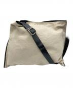 JIL SANDERジルサンダー）の古着「BELT HOBO キャンバスショルダーバッグ」｜ブラック×ベージュ