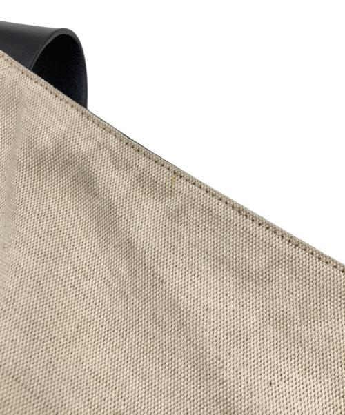 JIL SANDER（ジルサンダー）JIL SANDER (ジルサンダー) BELT HOBO キャンバスショルダーバッグ ブラック×ベージュの古着・服飾アイテム