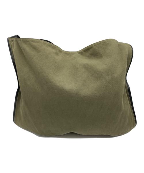 JIL SANDER（ジルサンダー）JIL SANDER (ジルサンダー) BELT HOBO キャンバス ショルダーバッグ ブラック×カーキの古着・服飾アイテム