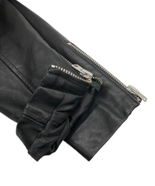 ALL SAINTS（オールセインツ）ALL SAINTS (オールセインツ) シープスキンダブルライダースジャケット ブラック サイズ:SIZE Lの古着・服飾アイテム