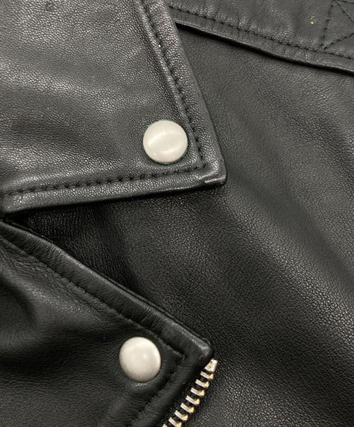 ALL SAINTS（オールセインツ）ALL SAINTS (オールセインツ) シープスキンダブルライダースジャケット ブラック サイズ:SIZE Lの古着・服飾アイテム