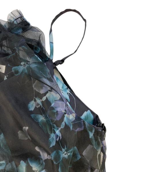 FRAY ID（フレイ アイディー）FRAY ID (フレイ アイディー) シアーフラワープリーツワンピース ブラック サイズ:SIZE1の古着・服飾アイテム