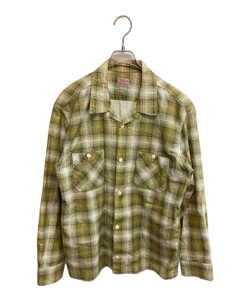 TENDERLOIN（テンダーロイン）TENDERLOIN (テンダーロイン) オープンカラーネルシャツ イエロー サイズ:SIZE Mの古着・服飾アイテム