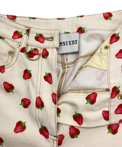 HELMSTEDT（ヘルムシュテット）HELMSTEDT (ヘルムシュテット) Enya Denim Jeans レッド×ベージュ サイズ:SIZE XSの古着・服飾アイテム