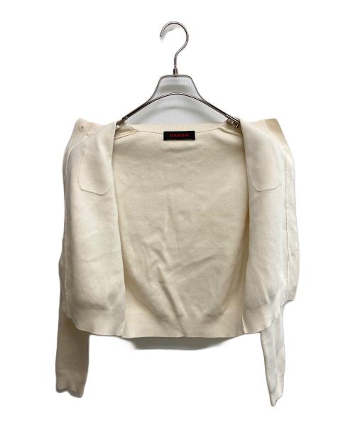 CABAN（キャバン）CABAN (キャバン) コットンカシミヤ クルーネックカーディガン アイボリー サイズ:SIZE XSの古着・服飾アイテム