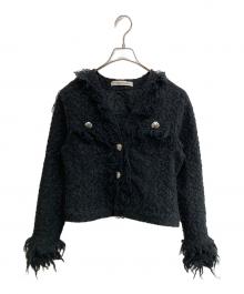 PRANK PROJECT（プランクプロジェクト）の古着「Fringe Jacquard Cardigan」｜ブラック